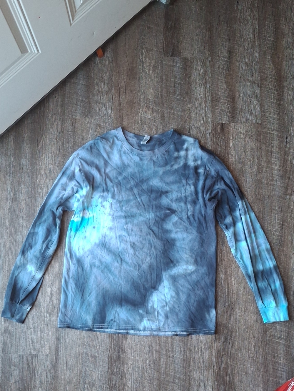 Gildan Gray & Blue Tie-Dye Long Sleeve Kids Tee